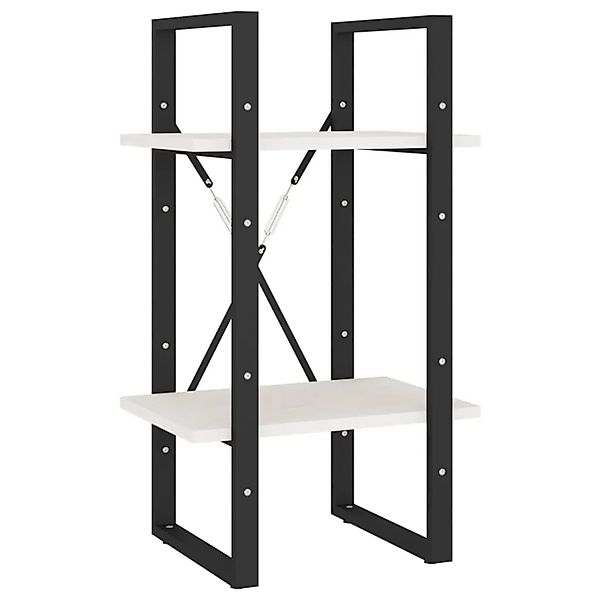 vidaXL Bücherregal 2 Böden Weiß 40x30x70 cm Massivholz Kiefer 806413 günstig online kaufen