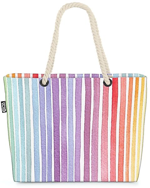 VOID Strandtasche (1-tlg), Wasserfarben Streifen Beach günstig online kaufen