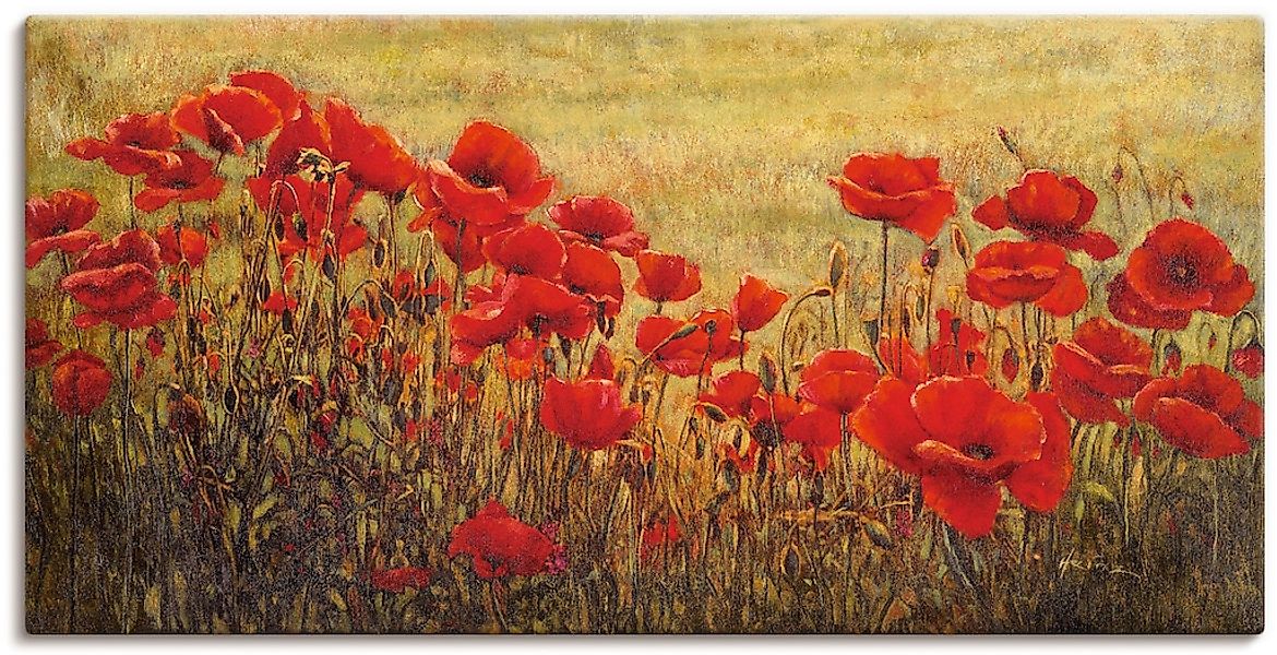 Artland "Mohnfeld" Blumenwiese 1 Stk. tlg. auf Holzrahmen gespannt günstig online kaufen