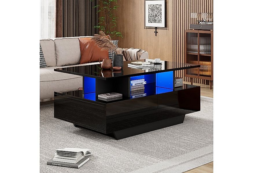 STILVORA Couchtisch Wohnzimmertisch Hochglanz-Beistelltisch Sofatisch mit L günstig online kaufen