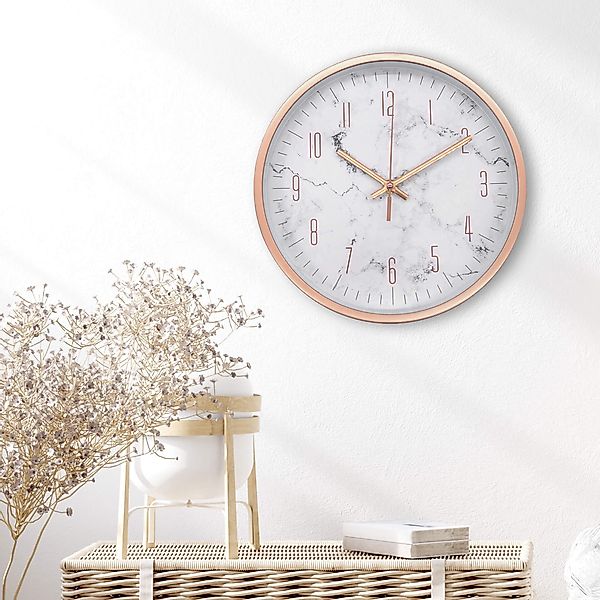 K&L Wall Art Wanduhr Kunststoff Roségold günstig online kaufen