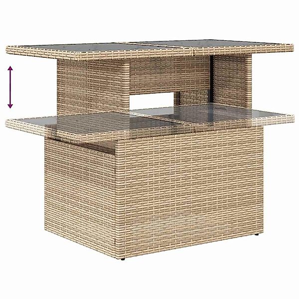 vidaXL Garten-Sofa-Set mit Kissen 9-Tlg Beige Poly Rattan 3348487 günstig online kaufen
