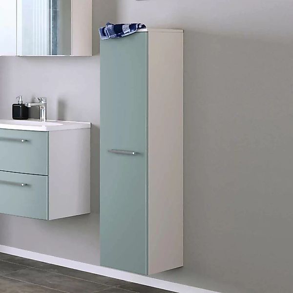 Badezimmer Schrank in Graugrün und Weiß Made in Germany günstig online kaufen