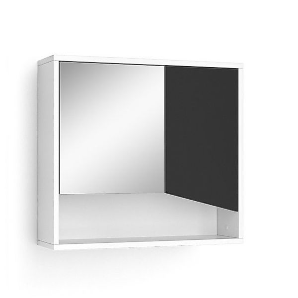 Vicco Badspiegelschrank Irida Weiß/Anthrazit 60 x 55 cm günstig online kaufen