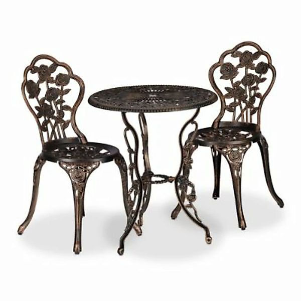 relaxdays 3-teiliges Gartenmöbel Set bronze günstig online kaufen