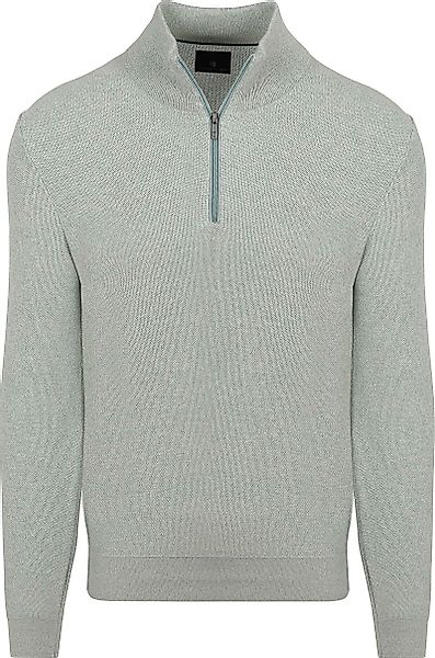 State of Art Pullover mit Half-Zip Melange Hellgrün - Größe M günstig online kaufen