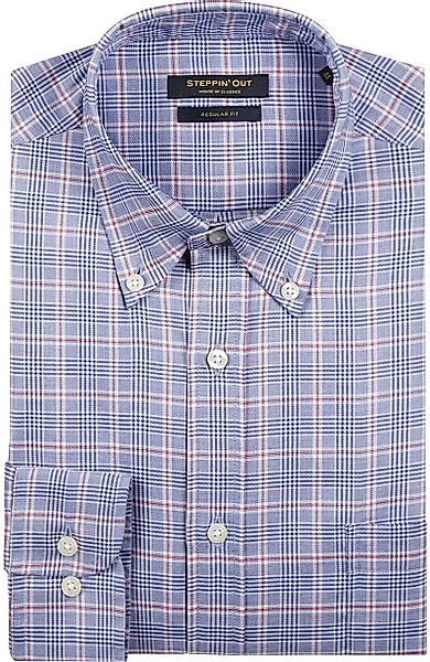 Steppin' Out Hemd Slim-Fit Karos Blau Rot - Größe XXL günstig online kaufen
