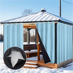Jibenhome Outdoorgardine Outdoor Vorhang Wetterfest Wärmeisolierend günstig online kaufen