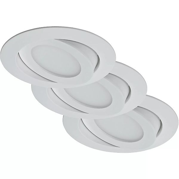 Briloner LED-Einbauleuchte 3er-Set Kunststoff Weiß Schwenkbar H: 3 cm Ø: 10 günstig online kaufen