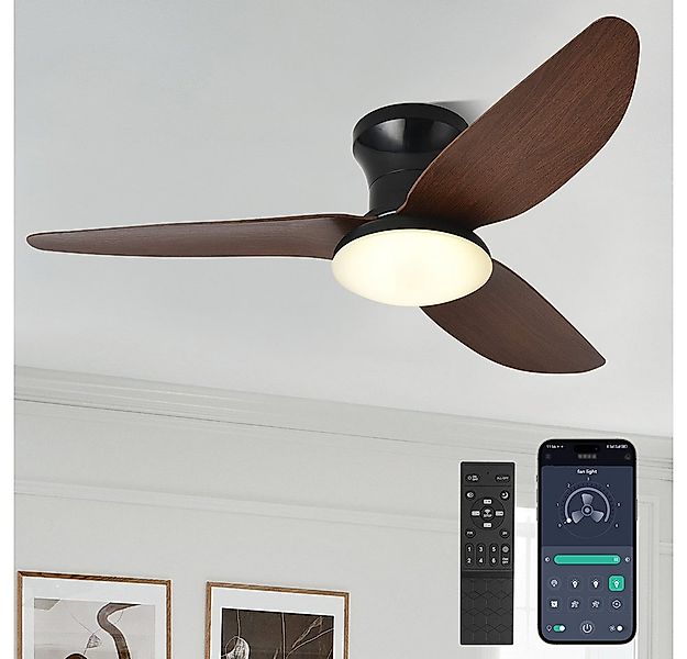 LMaxhome Deckenleuchten LED Leise Deckenventilator 60W,6-stufiger,Fernbedie günstig online kaufen
