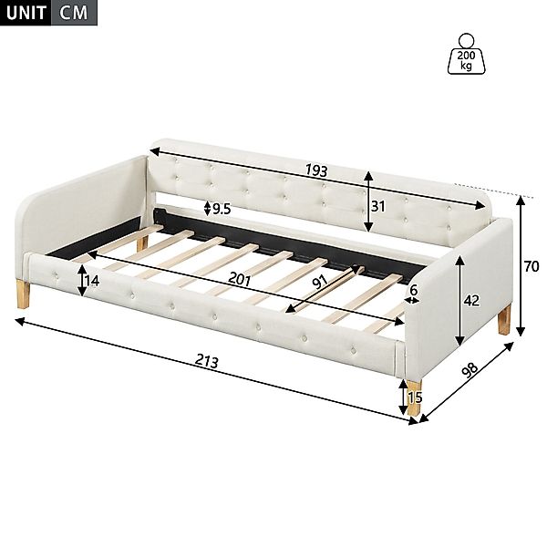 Ulife Daybett Leinen Schlafsofa Sofabett Einzelbett günstig online kaufen