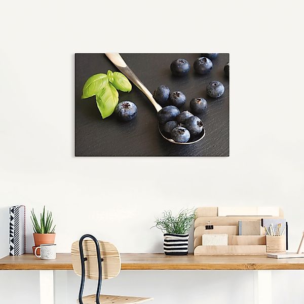 Artland Leinwandbild »Heidelbeeren«, Obst Bilder, (1 St.), auf Keilrahmen g günstig online kaufen