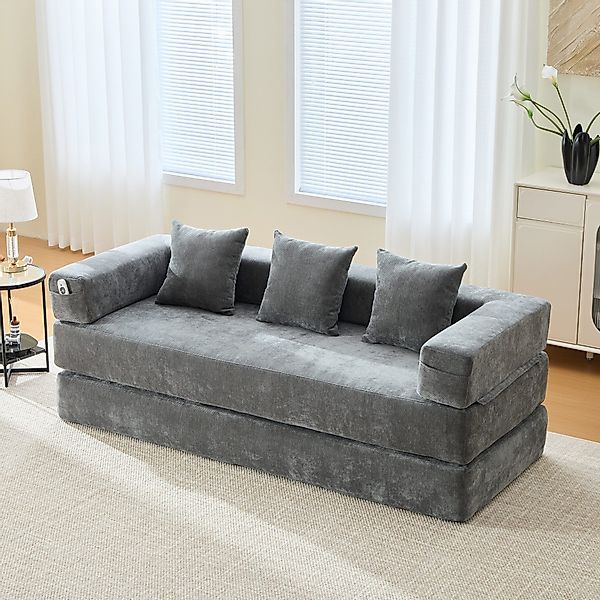 KLAM HOME Sofa Modulares Chenille-Sofa: Superweich günstig online kaufen