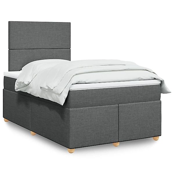 vidaXL Boxspringbett mit Matratze Dunkelgrau 120x200 cm Stoff 3293541 günstig online kaufen