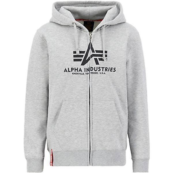 Alpha Industries  Sweatshirt Basic Zip Hoodie BL - grey heather günstig online kaufen
