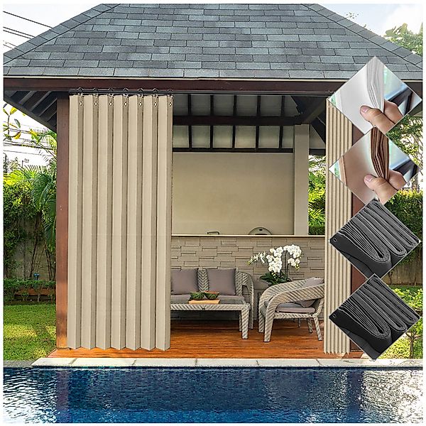 Jibenhome Outdoorvorhang Sichtschutz Vorhang Raumteiler, Wasserdicht günstig online kaufen