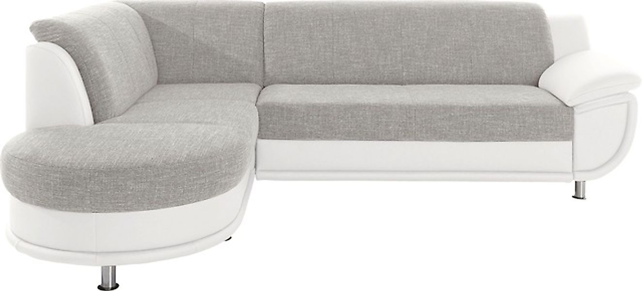 TRENDMANUFAKTUR Ecksofa »Rondo 3, zeitlos und bequem, Materialmix, breite A günstig online kaufen