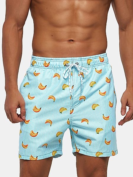 Men Stripe Fruit Pattern Surfing Shorts Kordelzug Holiday Casual Shorts mit günstig online kaufen