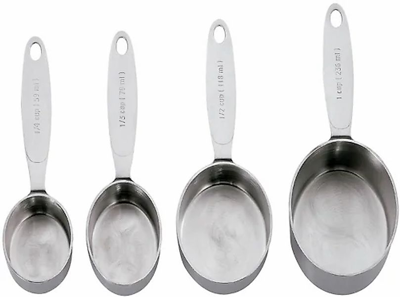 Cuisipro Messlöffel Edelstahl Set, 4 ineinderstapelbare Edelstahl-Messbeche günstig online kaufen