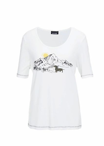 GOLDNER Kurzarmshirt "Kurzgröße Trageangenehmes Shirt mit Frontprint" mit k günstig online kaufen