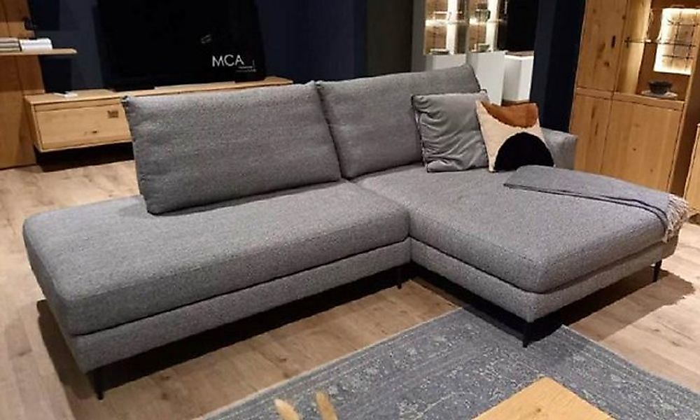 Natur24 Sofa Corsica Sofa 272x102 cm mit XL-Longchair rechts Grau günstig online kaufen