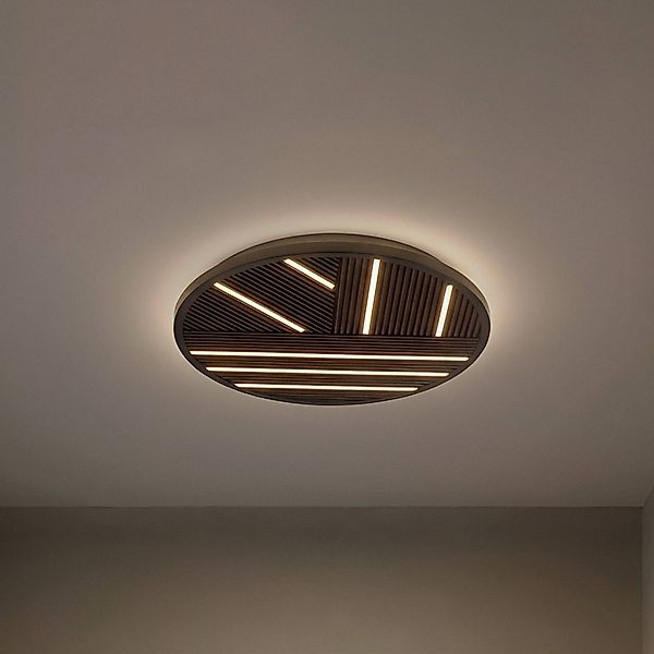 Lucande LED-Deckenlampe Orven, Holz, Ø 50 cm, dimmbar günstig online kaufen