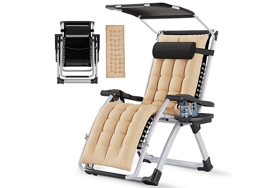 Huracan Gartenliege Sonnenliege Klappbar, Gartenliege Wetterfest mit Ergono günstig online kaufen