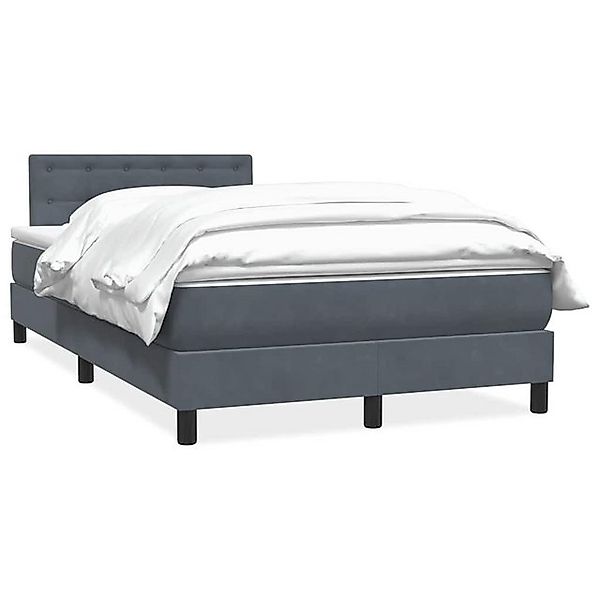 vidaXL Boxspringbett, Boxspringbett mit Matratze Dunkelgrau 120x210 cm Samt günstig online kaufen