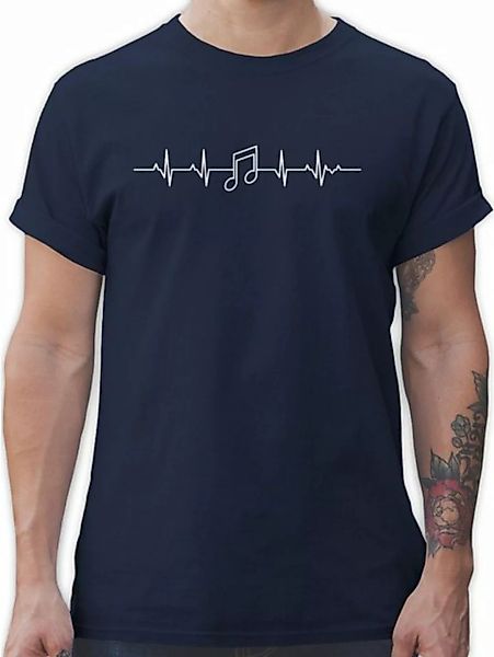 Shirtracer T-Shirt Herzschlag Musik Note Symbol und Zeichen Outfit günstig online kaufen