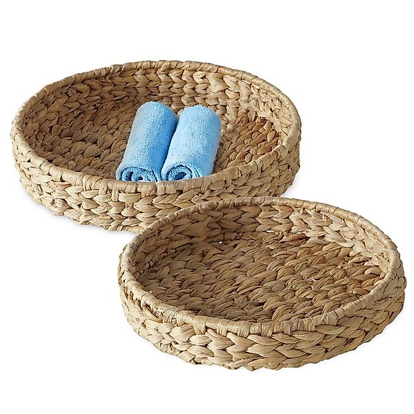 Spetebo Dekotablett Korbschale Wasserhyazinthe Boho Chic günstig online kaufen