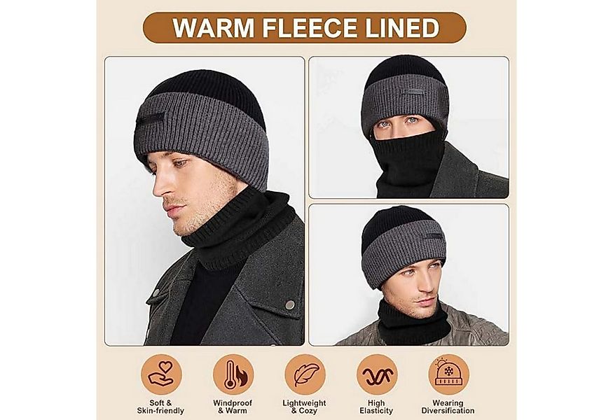 Coonoor Mütze & Schal Wintermütze-Schal Set,Schlauchschal mit Fleecefutter, günstig online kaufen