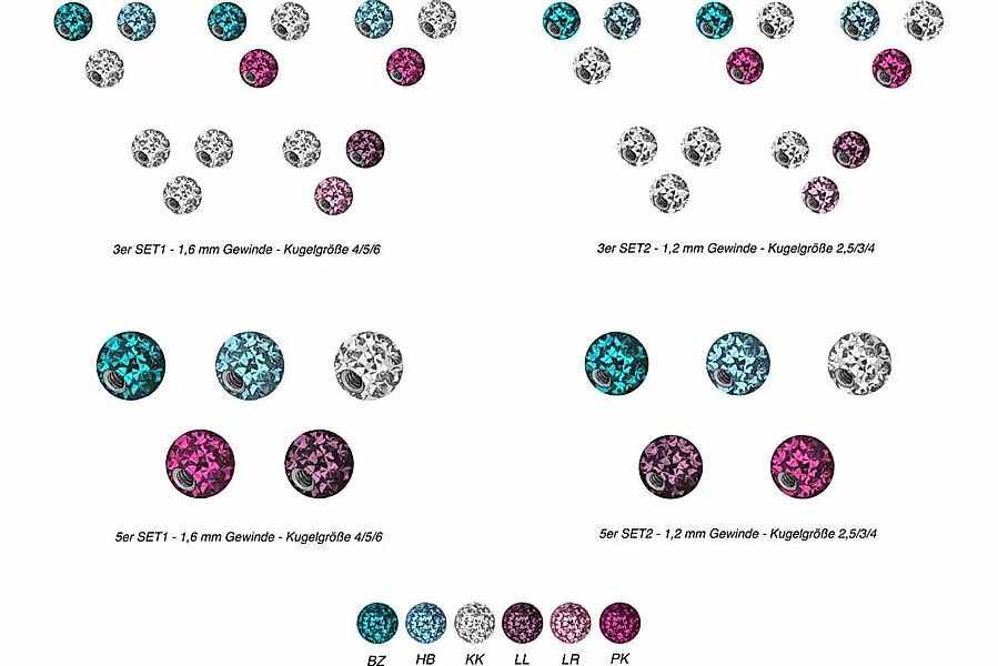 PIERCINGLINE Piercing-Set SET Chirurgenstahl Schraubkugel EPOXY günstig online kaufen