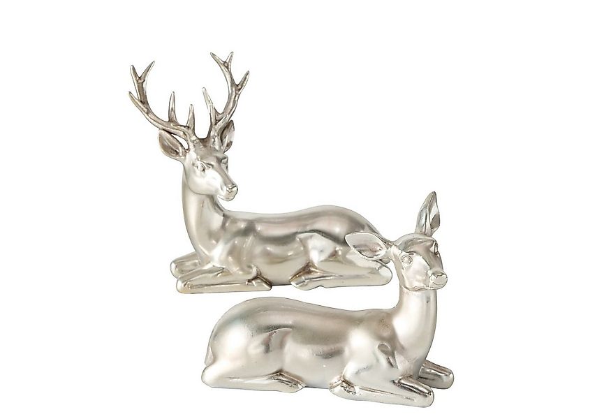 BOLTZE Tierfigur Reh und Hirsch liegend Deko Weihnachten 2er Set günstig online kaufen