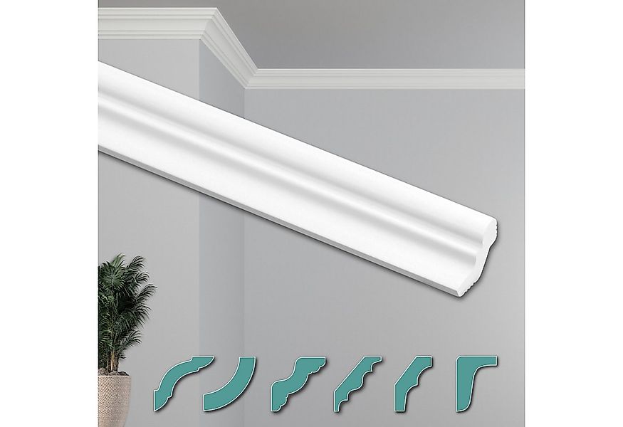 Hexim Deckenleiste ZG10, 20 Meter / 10 Leisten, Deckenleisten modern XPS St günstig online kaufen