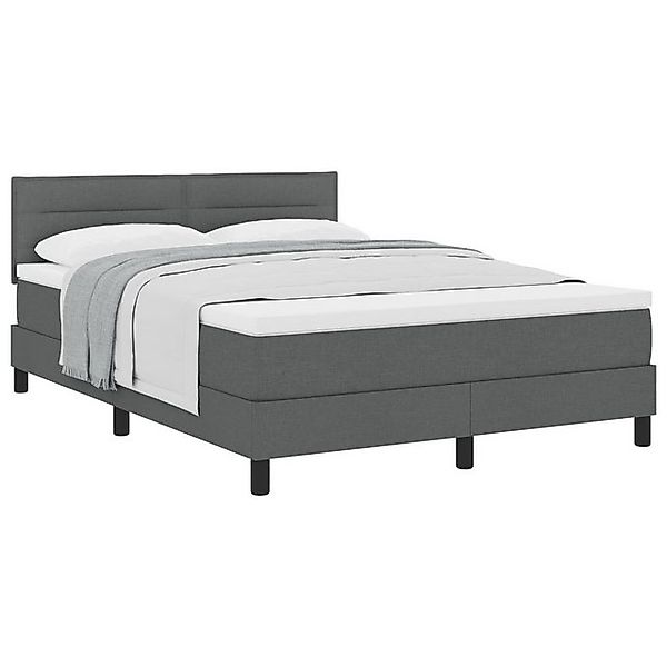 vidaXL Bett Dunkelgraues Boxspringbett mit Matratze 140x200 cm Stoff (1-tlg günstig online kaufen