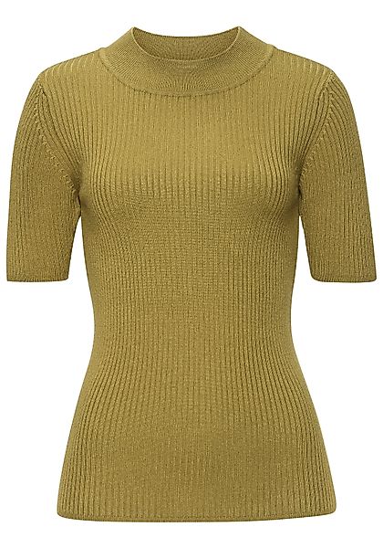 LASCANA Kurzarmpullover mit Rippstruktur, figurbetonter Strickpullover, günstig online kaufen