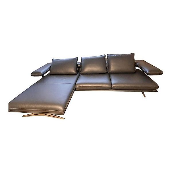 Koinor Ecksofa Ecksofa Hoover Bezug Leder C Classic Pepper Schwarz Metallku günstig online kaufen