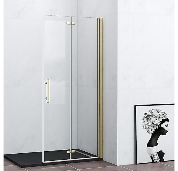 Duschparadies Walk-in-Dusche H:195cm Duschwand Scharniertür Falttür Duschtü günstig online kaufen