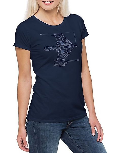 Urban Backwoods Print-Shirt D'Deridex Class Blueprint Damen T-Shirt Sci-Fi günstig online kaufen