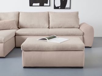 Home affaire Polsterhocker "Win" mit schwarzen Metallfüßen, frei im Raum st günstig online kaufen