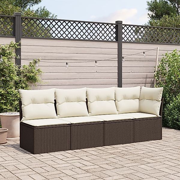 vidaXL Loungesofa Gartensofa mit Kissen 4-Sitzer günstig online kaufen