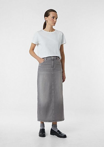 comma Maxirock Rock Langer Jeans-Rock mit Kontrast-Nähten günstig online kaufen