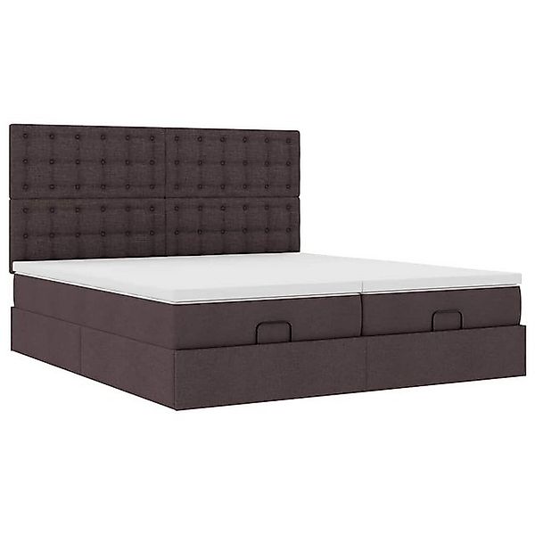 vidaXL Bett Ottoman-Bett mit Matratzen Dunkelbraun 180x200 cm Stoff günstig online kaufen