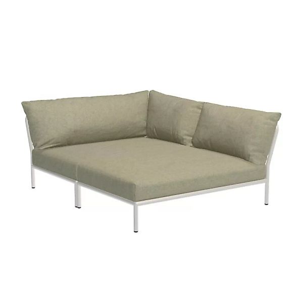 LEVEL2 Outdoor Eck-Sofa Lounge-Modul 5 Moosgrün Weiß Rechts günstig online kaufen