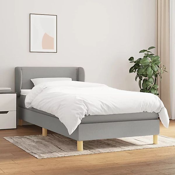 Vidaxl Boxspringbett Mit Matratze Hellgrau 90x200 Cm Stoff günstig online kaufen