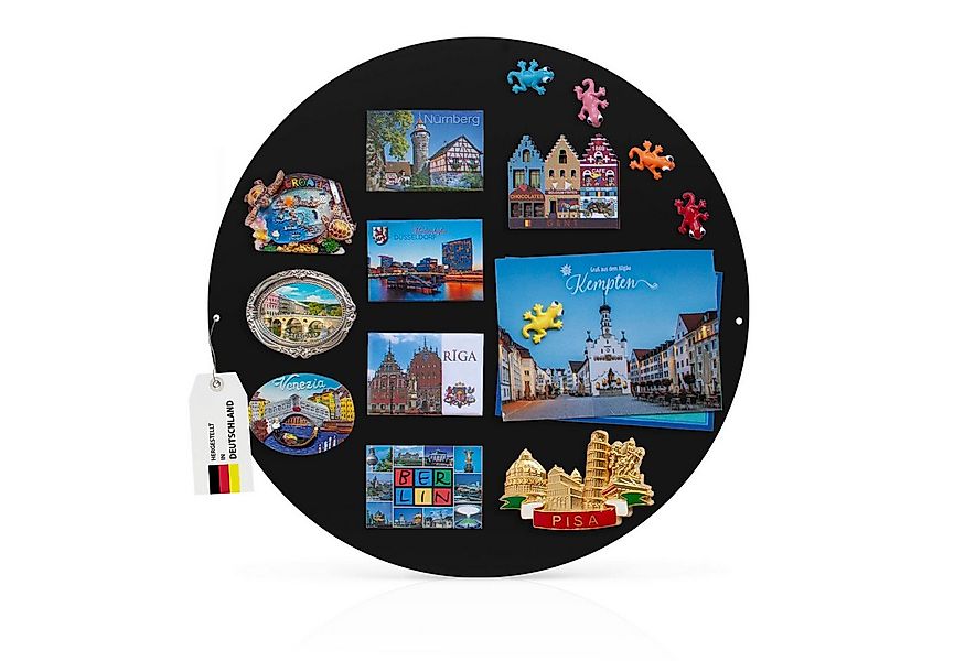 banjado Magnettafel Stahl Rund, (inkl. 4 Magnete, Runde Stahlmagnettafel) günstig online kaufen