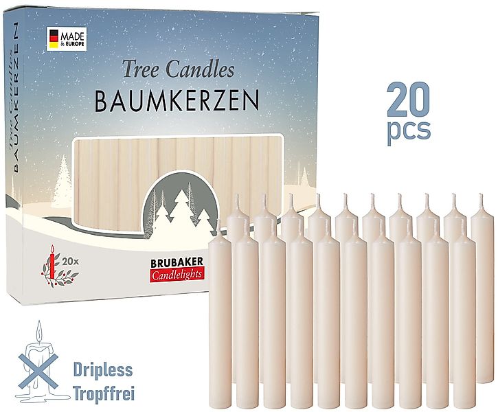 BRUBAKER Tafelkerze Baumkerzen aus Wachs (200er günstig online kaufen