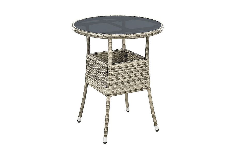 Juskys Gartentisch Yoro, rund, aus Polyrattan, wetterfest & langlebig, pfle günstig online kaufen