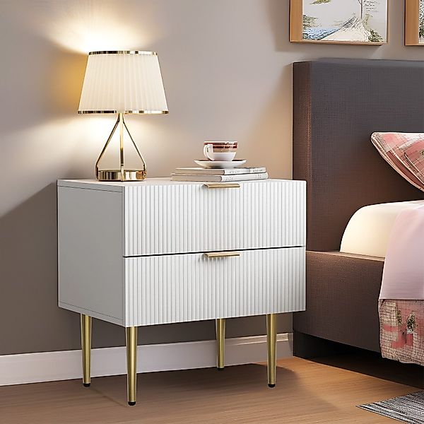 OKWISH Nachttisch Kommode,Nightstand mit 2 Schubladen günstig online kaufen