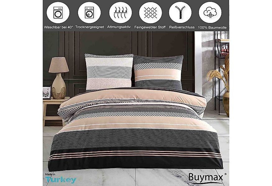 Buymax Bettwäsche Zigo, Renforcé, 3 teilig, Bettbezug-Set 200x200 cm 100% B günstig online kaufen